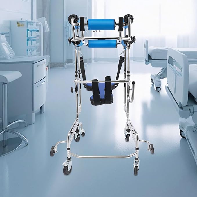 Adult Standing Walker for Seniors, Mobility Aid with Adjustable Height & Width, 8 Wheels with Brakes for Home Use, Ideal for Elderly and Post-Surgery Patients