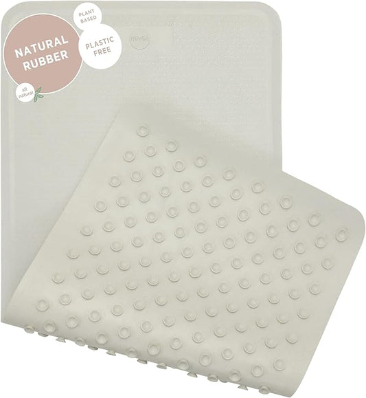 HEVEA Natural Rubber Big Bath Mat - Upcycled, Danish Design - Non Slip Bathtub Mat, 299 Suction Cups - Safe and Friendly Shower Mat for All Ages (Marble)