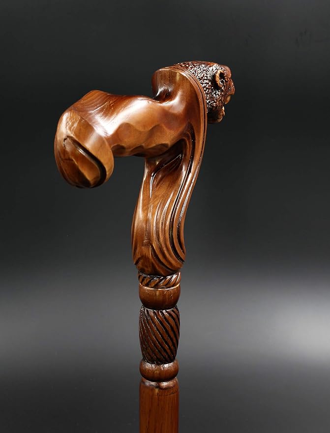 Luxury Handmade Wooden Walking Cane – Premium Carved Solid Wood, Ergonomic Comfort Grip, Designer Canes for Men & Women, Elegant Fashionable Walking Stick 36