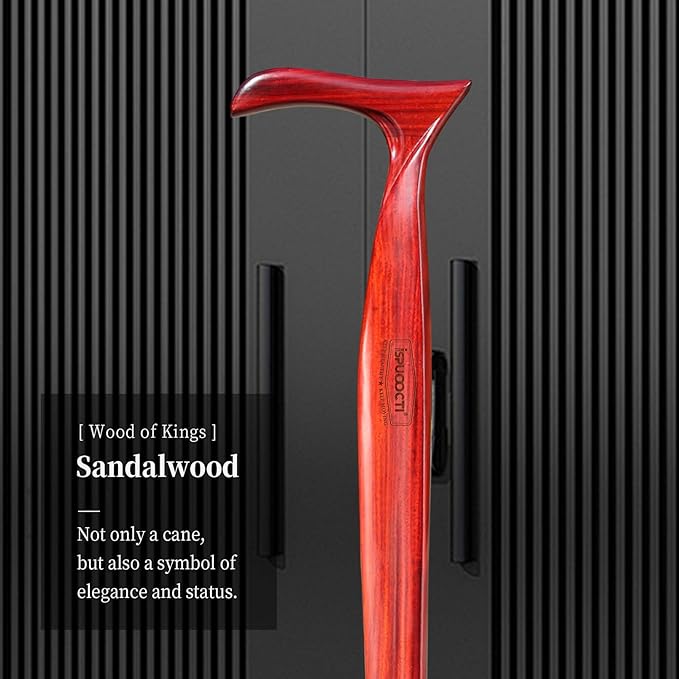 Wooden Walking Cane for Men and Women -Natural Solid Wood, 3 Rubber Tips, Heavy Duty, with Travel Bag- Wooden Walking Stick, Ergonomic Canes for Seniors Unisex Walking Canes