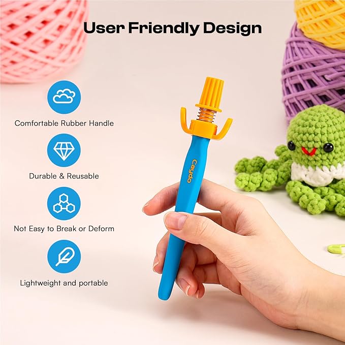 Crochet Tension Tool for Beginners, Ergonomic Yarn Guide Holder, Tension Control Crochet Helper, Comfort Handle for Left & Right Hander, Portable Crochet Accessories Gift for Crocheters & Knitters