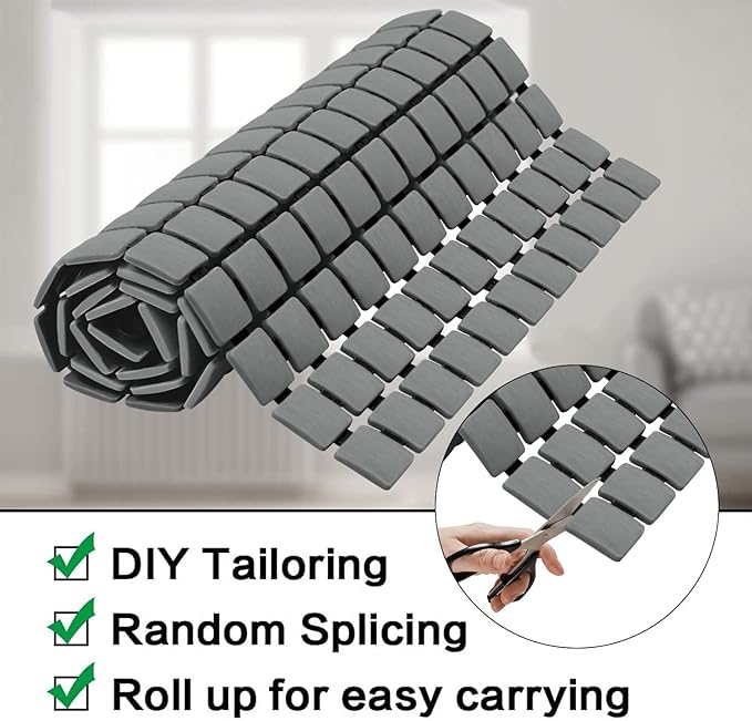 Shower Mat Non Slip Bathtub Mat with Suction Cups and Drain Holes Bath mat for tub 33.4 x 15.7 Inch Large Size