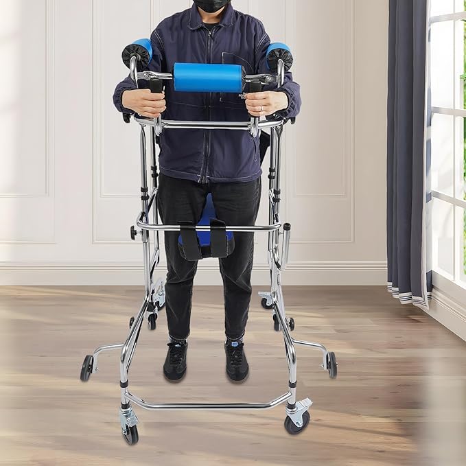 Adult Standing Walker for Seniors, Mobility Aid with Adjustable Height & Width, 8 Wheels with Brakes for Home Use, Ideal for Elderly and Post-Surgery Patients