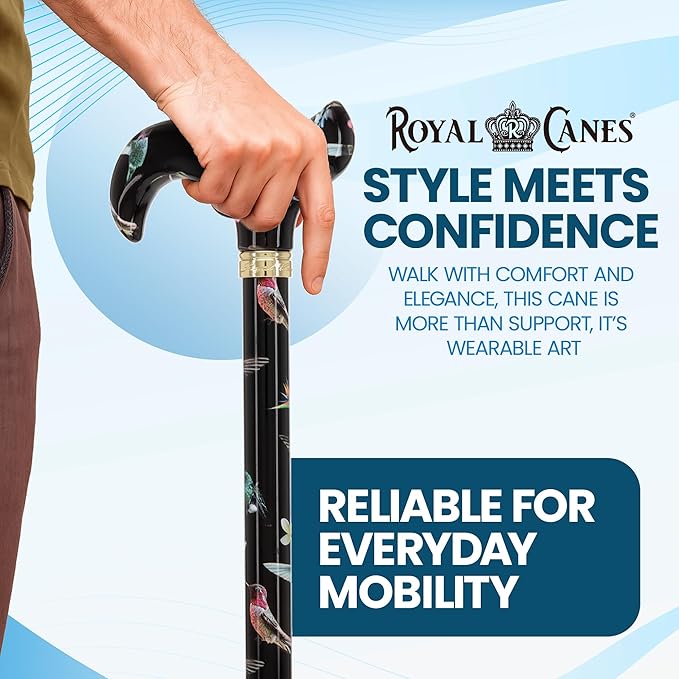 Royal RC Canes Walking Sticks for Men and Women - Stylish Designer Fashionable Adjustable Derby Canes - Lightweight Aluminum Cool Walking Sticks with HD Patterns
