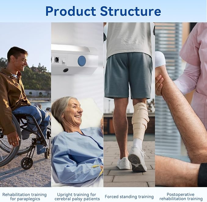 Walker, Walkers for Seniors, Hemiplegia Rehabilitation Standing Frame, Walker Aid for The Disabled, Walking Assistance Devices, Anti Recline, Lower Limb Training, Adjustable Width and Height