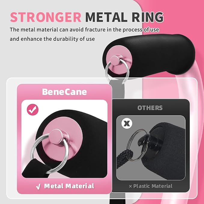 BeneCane Quad Cane Adjustable Walking Cane with Offset Soft Cushioned Handle for Men & Women Lightweight Comfortable with 4-Pronged feet for Extra Stability