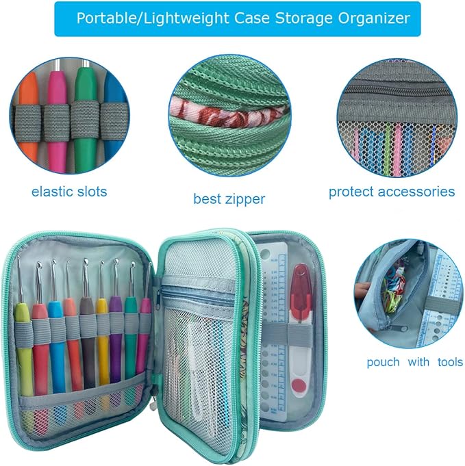 Weabetfu 102pcs Crochet Hooks Set Crochet Hook Kit with Case Ergonomic Crochet Needles for Arthritic Hands and Crochet Accessories Complete Crochet Set for Beginners & Experieced Crochet Lovers