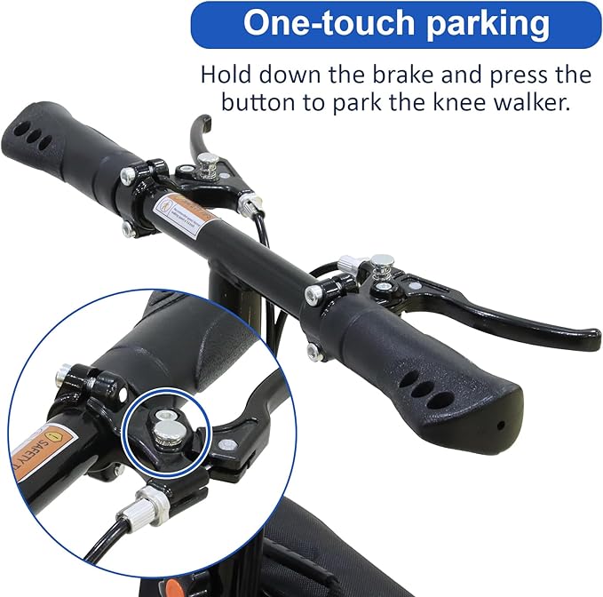 Economy Knee Scooter Steerable Knee Walker for Foot Injuries Compact Crutches with Dual Rear on-Wheel Brake and Shock Absorption Under The Knee pad