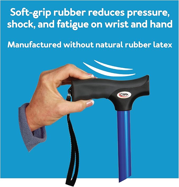 Carex Soft Grip Walking Cane - Height Adjustable Cane With Wrist Strap - Latex Free Soft Cushion Handle, Pink