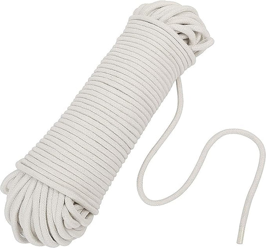 KEILEOHO 328 FT 1/4 Inch Natural Cotton Rope, White Craft Clothesline Cord Craft Knitting Thread String Heavy Duty Wall Hanging Rope for Garden Flower Plant DIY Decoration Clothes Hanger
