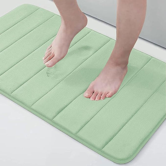 Buganda Memory Foam Bath Mat, 34" x 20", Ultra Soft and Non-Slip Bathroom Rugs, Water Absorbent and Machine Washable Bath Rug for Bathroom, Shower, and Tub, Sage Green