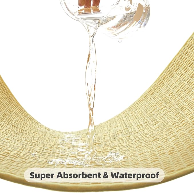 Large Bathroom Rugs Non Slip Washable Bath Rugs Super Absorbent Bathroom Rug Thin Quick Dry Low Pile Bath Mats, Yellow 36"x48"