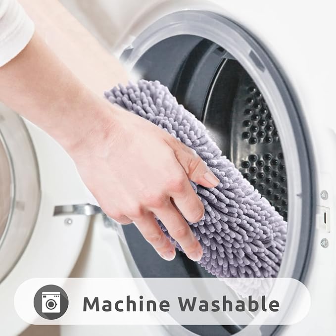 Non-Slip Bath Rug,Extra Soft Microfiber Bedroom Shag Carpet with Anti-Slip Backing,Water/Dust Absorbent Fast Dry Shower Mat,Sound Insulated Stairs Pad,Machine Washable (Grey,12 x 24 Inches)