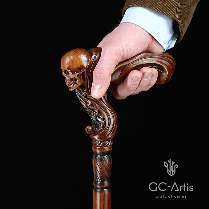 Luxury Handmade Wooden Walking Cane – Premium Carved Solid Wood, Ergonomic Comfort Grip, Designer Canes for Men & Women, Elegant Fashionable Walking Stick 36