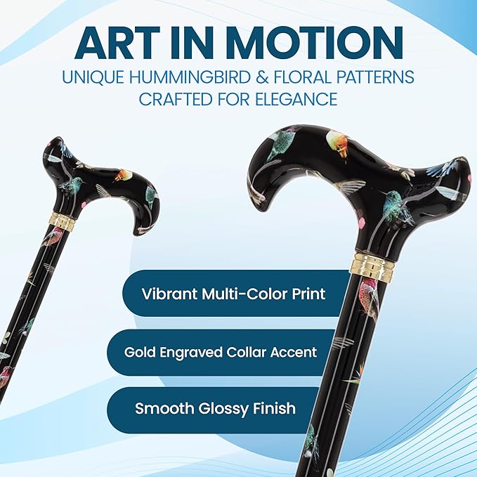 Royal RC Canes Walking Sticks for Men and Women - Stylish Designer Fashionable Adjustable Derby Canes - Lightweight Aluminum Cool Walking Sticks with HD Patterns