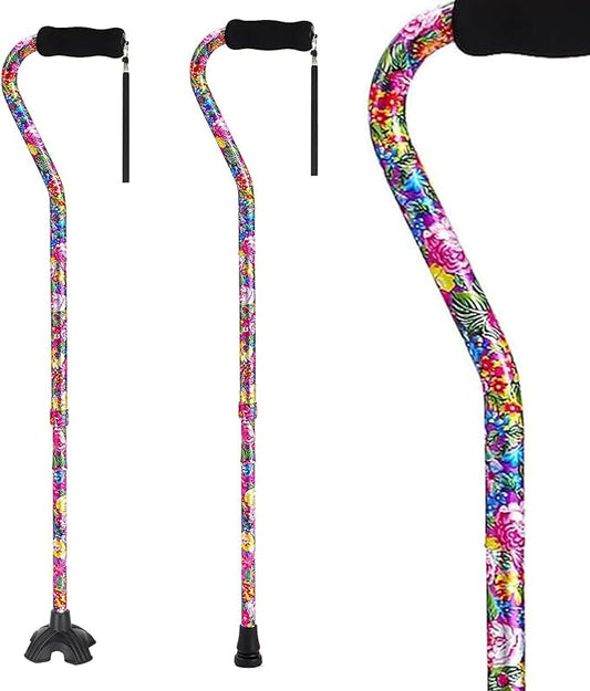 Elegant Walking Cane for Women, Foldable & Adjustable Cane for Seniors with Self-Standing Tip | Lightweight Mobility Aid for Stability & Balance Support