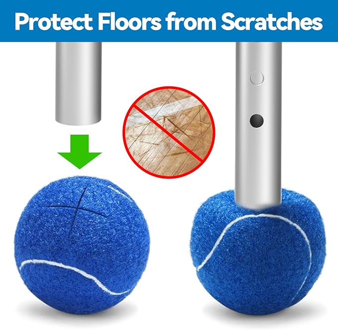 Folding Walker with 2 Precut Tennis Balls, 5" Wheels Lightweight Walkers for Seniors and Adults, Supports Up to 350 Pounds, Adjustable Height, Compact Standard Walker