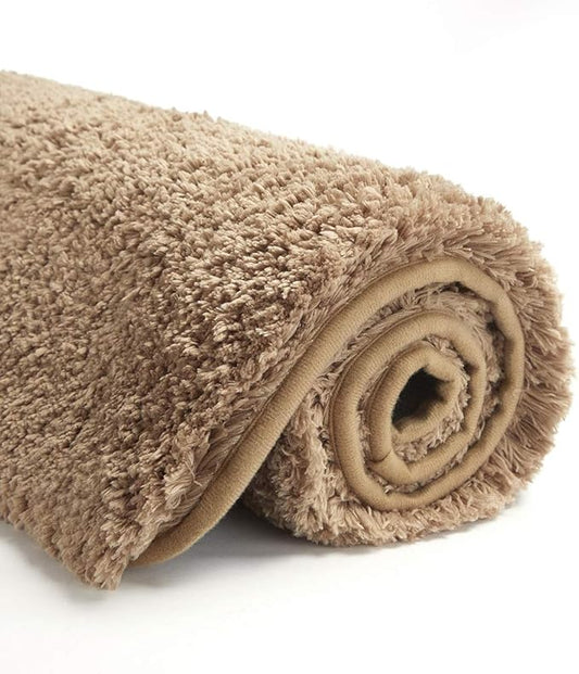 Suchtale Large Extra Soft and Absorbent Shaggy Bath Mat (24 x 40, Sand) Machine Washable Microfiber Non Slip Luxury Floor Mat