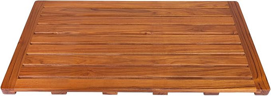 Utoplike Teak Bath Mat, Large Wood Shower Mats for Bathroom, 31.9"x17.9" Sturdy Floor Mat for Indoor Spa or Outdoor