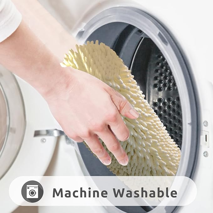 Non-Slip Bath Rug,Extra Soft Microfiber Bedroom Shag Carpet with Anti-Slip Backing,Water/Dust Absorbent Fast Dry Shower Mat,Sound Insulated Stairs Pad,Machine Washable (Beige,19 x 31 Inches)