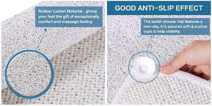 Non-Slip Shower Mats Bathtub Mats with Drain Holes Bathtub Mats Bathroom Mats Bath Tub Mat for The Elderly and Children