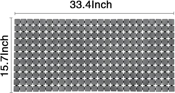 Shower Mat Non Slip Bathtub Mat with Suction Cups and Drain Holes Bath mat for tub 33.4 x 15.7 Inch Large Size