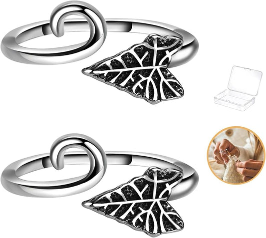 Namifin Crochet Ring for Fingure Adjustable Crochet Tension Ring Yarn Tension Rings Easy Crocheting Crochet Accessories Mother Grandma Thanksgiving Presents