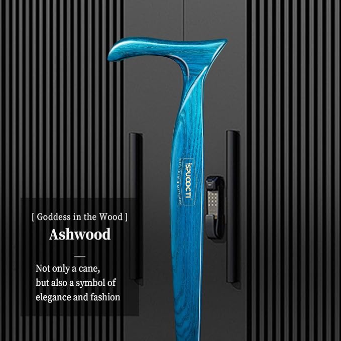 Wooden Walking Cane for Men and Women -Natural Solid Wood, 3 Rubber Tips, Heavy Duty, with Travel Bag- Wooden Walking Stick, Ergonomic Canes for Seniors Unisex Walking Canes