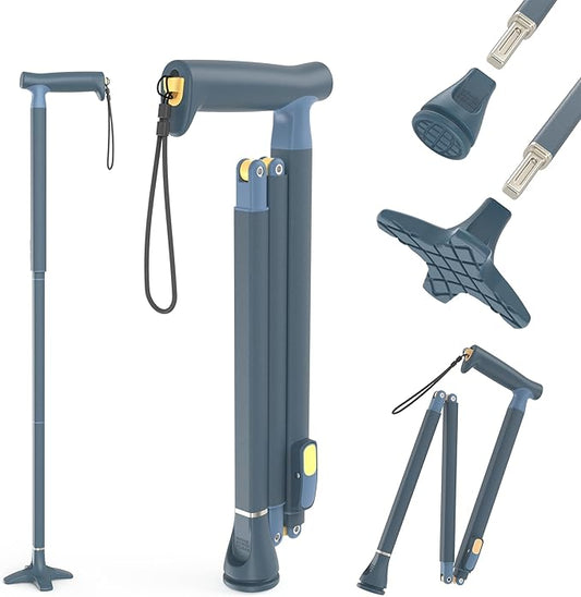 Michael Graves Quick Fold Walking Cane for Men and Women - Foldable Walking Stick for Stability and Style - Collapsible Folding Cane - Walking Sticks for Seniors & Adults