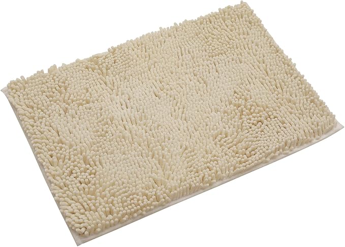Non-Slip Bath Rug,Extra Soft Microfiber Bedroom Shag Carpet with Anti-Slip Backing,Water/Dust Absorbent Fast Dry Shower Mat,Sound Insulated Stairs Pad,Machine Washable (Beige,23 x 35 Inches)