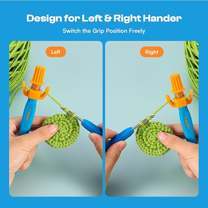 Crochet Tension Tool for Beginners, Ergonomic Yarn Guide Holder, Tension Control Crochet Helper, Comfort Handle for Left & Right Hander, Portable Crochet Accessories Gift for Crocheters & Knitters