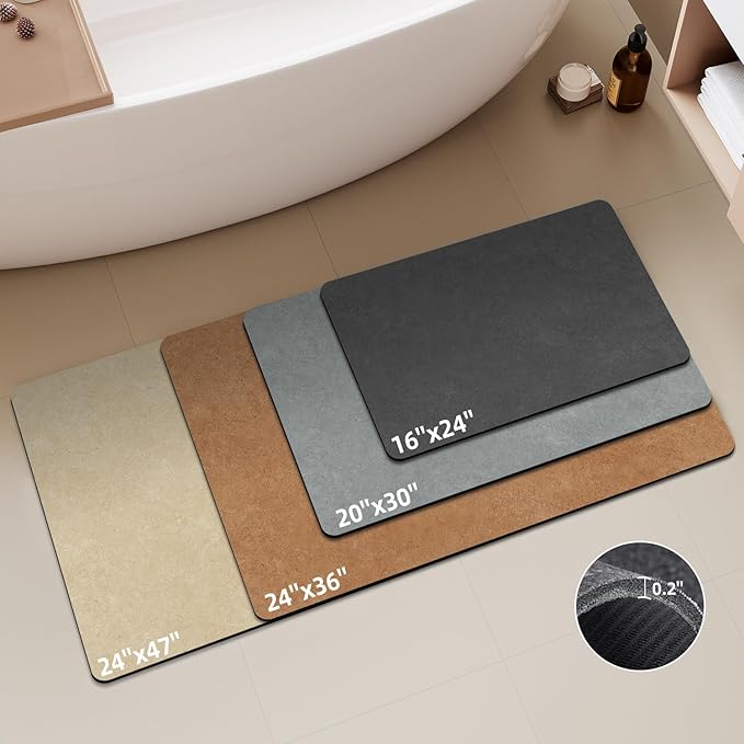 Toilet Rug, Thin Toilet Rugs U Shaped Washable Non Slip Absorbent Quick Dry Low Pile Toilet Mat, 20"x24" U Shape Dark Grey