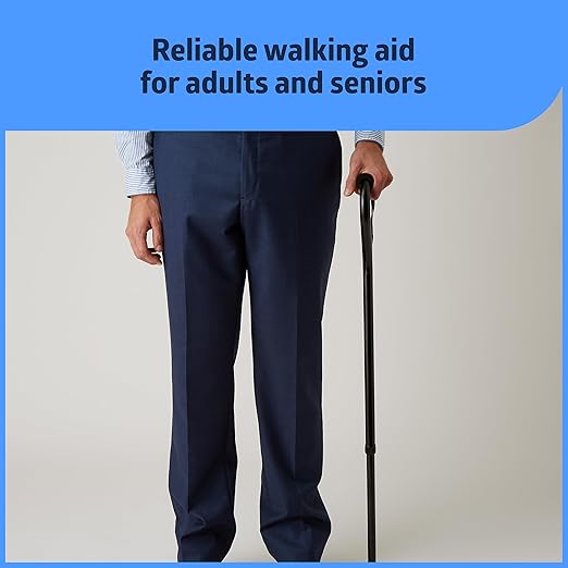 Medline Aluminum Offset Walking Cane for Seniors & Adults is Portable and Lightweight for Balance, Knee Injuries, Mobility & Leg Surgery Recovery