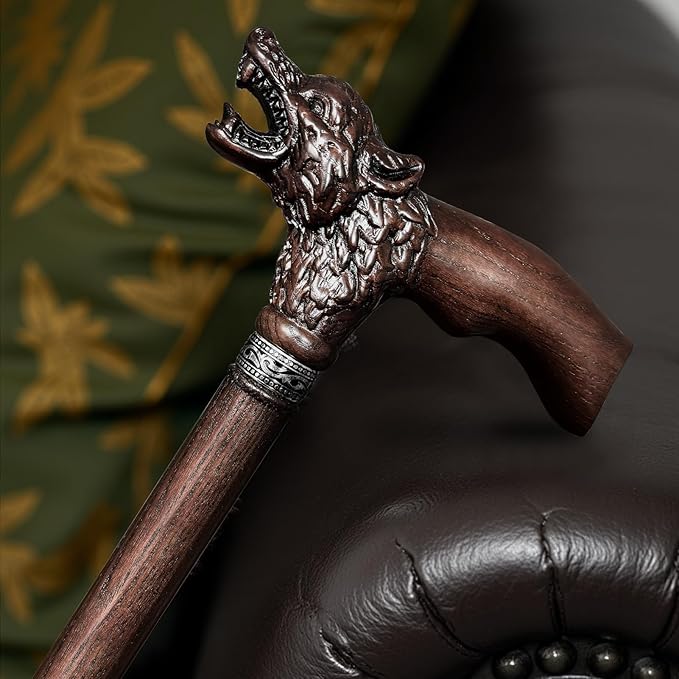 Walking Cane Dedicated Sizes with Hand-Carved Wooden Walking Cane for Men and Women Support up to 500 lbs, All-Day Comfort Ergonomic Canes for Seniors Daily Walking and Outdoor Strolls