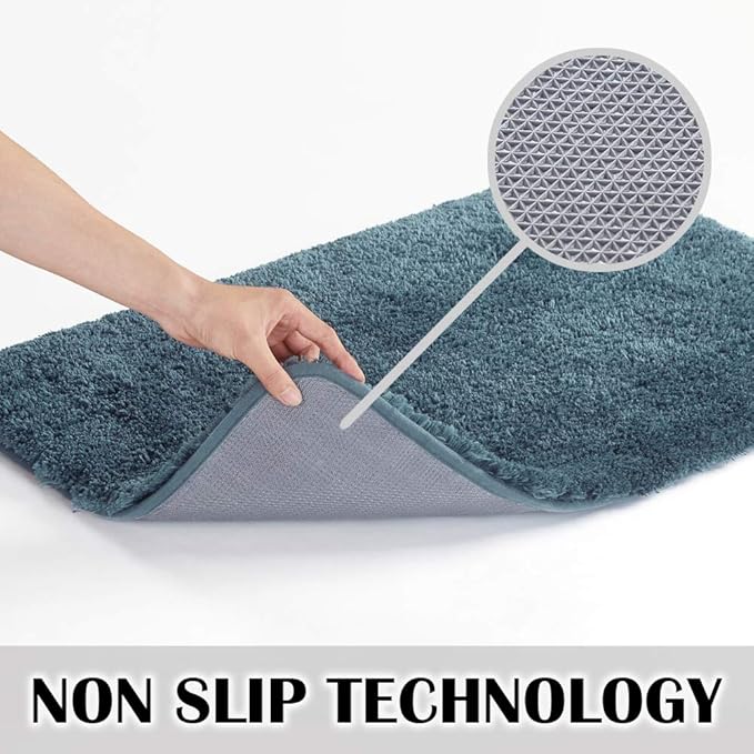 Suchtale Extra Soft & Absorbent Shaggy Bath Mat (24 x 60, Slate) - Machine Washable Microfiber, Non-Slip, Luxury Floor Mat