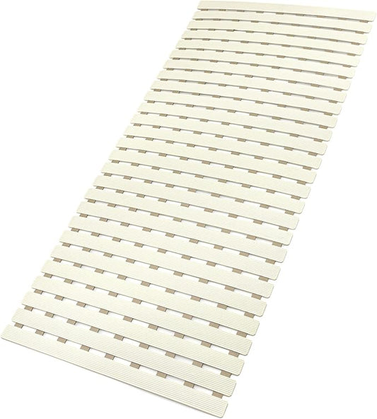 MBOSS Bath Tub Shower Mat Non Slip Bathtub Mats for Bathroom Shower Floor Mat Bath Mats for Shower Tub Anti Slip Shower Mat with Drain Hole and Large Suction Cups (Ivory White, 37.5 X 15.7 Inch)