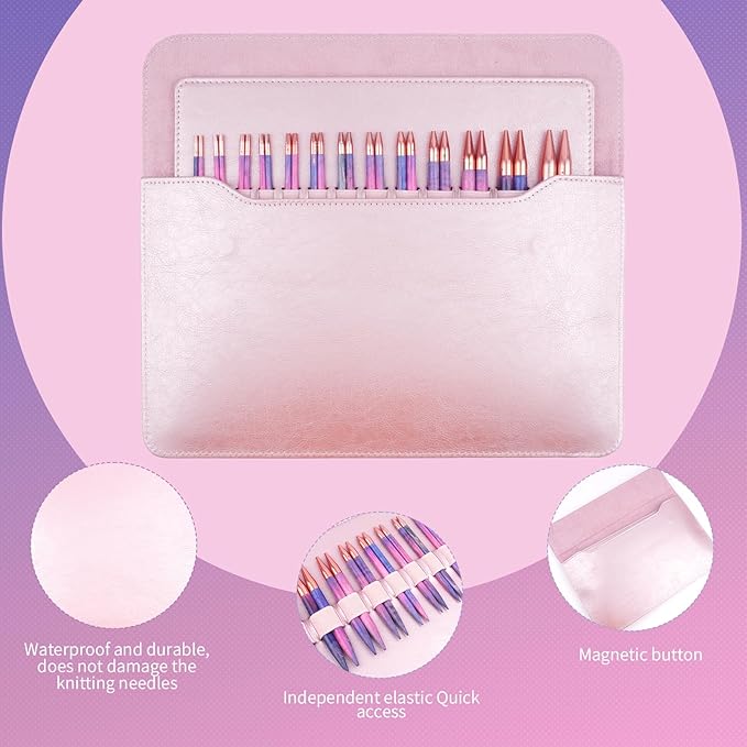 WAZAIGUR Circular Interchangeable Wooden Knitting Needles Set with Case Sizes 3mm, 3.25mm, 3.5mm, 3.75mm, 4mm, 4.5mm, 5mm, 5.5mm, 6mm, 7mm, 8mm, 9mm, 10mm, 13 Pairs, 4 Cables