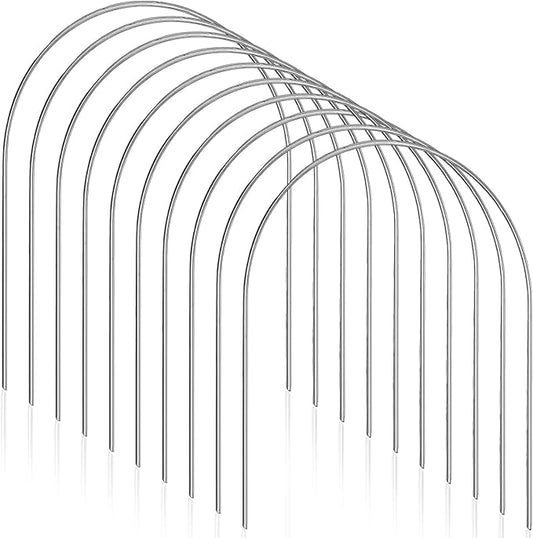 Set of 10 Croquet Wickets Replacement for Croquet Metal Hoops with Galvanized and Plastic Coating for Family Lawn Backyard Outdoor Game (U Shape)