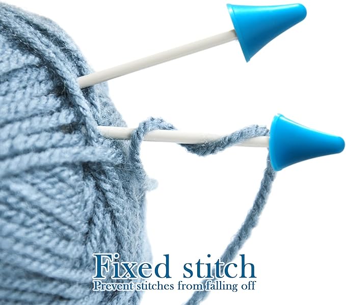 BlingKingdom 30 PCS Knitting Needle Point Protectors, 2 Sizes Colorful Needle Tip Stoppers for Knitting Sewing DIY Art (15 PCS Small + 15 PCS Large)