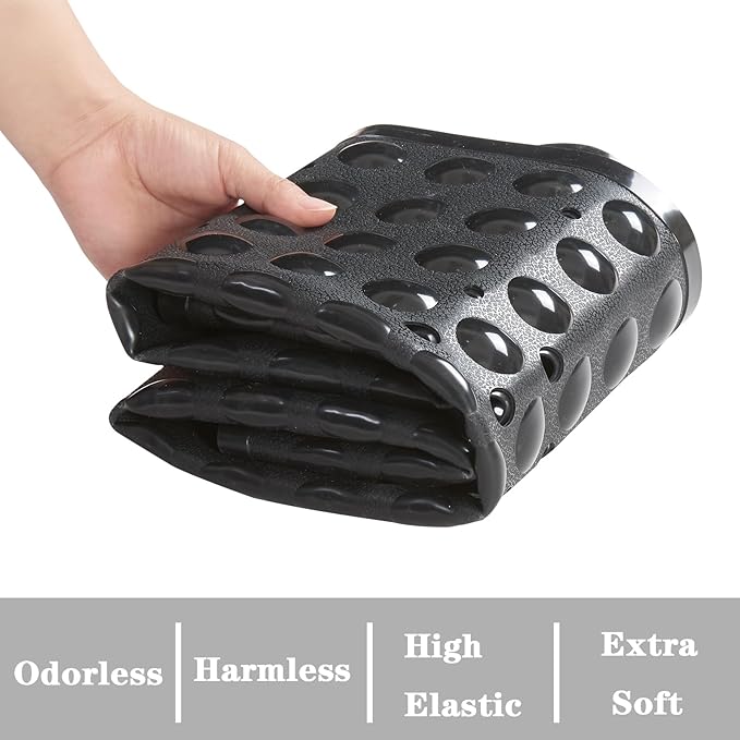 YANZIFLY Bathtub Mat for Shower: Soft Silicone Bath Mat Non Slip with Suction Cups Tub Mat for Bathroom for Family Extra Large Shower matt Machine Washable - Black