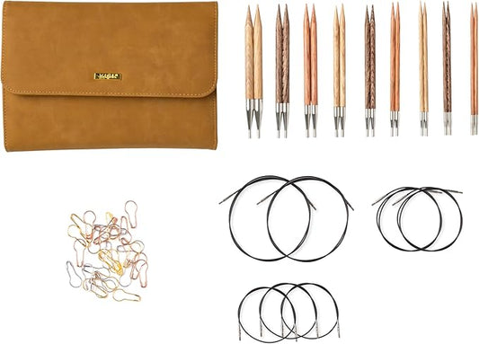 Knit Picks Options Wood Interchangeable Knitting Needle Set with Case and Stitch Markers (Claudette)
