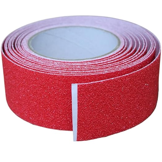 Anti Slip Tape 2 Inch Wide, Waterproof Grip Adhesive Heavy Duty High Traction Friction for Indoor/Outdoor Steps (16.6 Ft/Red).