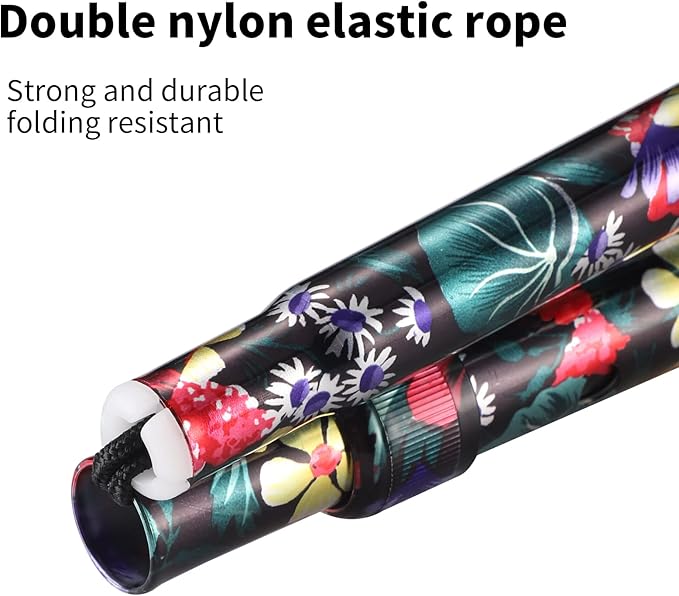 Elegant Walking Cane for Women, Foldable & Adjustable Cane for Seniors with Self-Standing Tip | Lightweight Mobility Aid for Stability & Balance Support