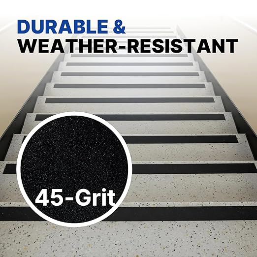 NORTHSKY Olympia 4 Inch x 60 Foot Anti Slip Tape, 45-Grit Friction, Non-Slip Traction Grip for Stairs, Waterproof Grip Tape Safety Non Skid Tape for Steps Anti-Slip Traction Tape Black