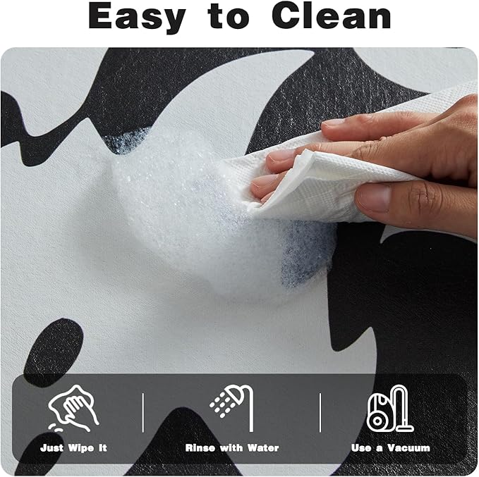 Halloween Bath Mat, Thin Halloween Bathroom Rug Non Slip Quick Dry Ghost Bath Mat Fits Under Door Thin Floor Mat Halloween Decor, 24''x36'', Ghosts Black