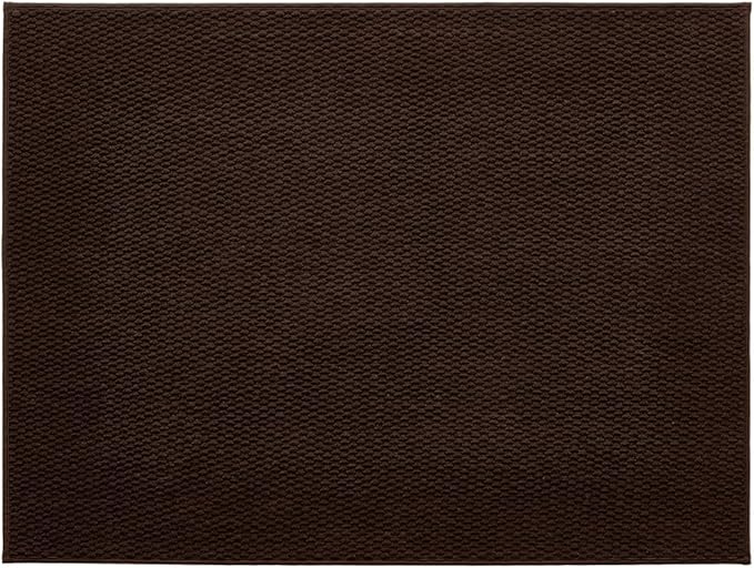 Large Bathroom Rugs Non Slip Washable Bath Rugs Super Absorbent Bathroom Rug Thin Quick Dry Low Pile Bath Mats, Brown 36"x48"