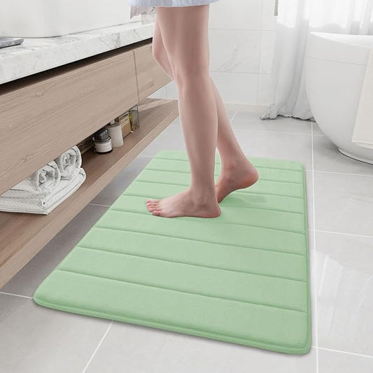 Buganda Memory Foam Bath Mat, 35.4" x 24", Ultra Soft and Non-Slip Bathroom Rugs, Water Absorbent and Machine Washable Bath Rug Runner for Bathroom, Shower, and Tub, Sage Green