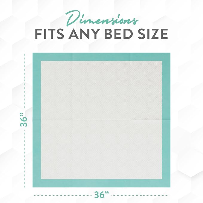 Inspire Extra Large Super Absorbent Disposable Bed Pads for Chronic Incontinence Ultra Thick and Absorbent Bed Pads Disposable Adult | Pee Pads for Adults (36" X 36" Pack of 50 W/ Adhesive)