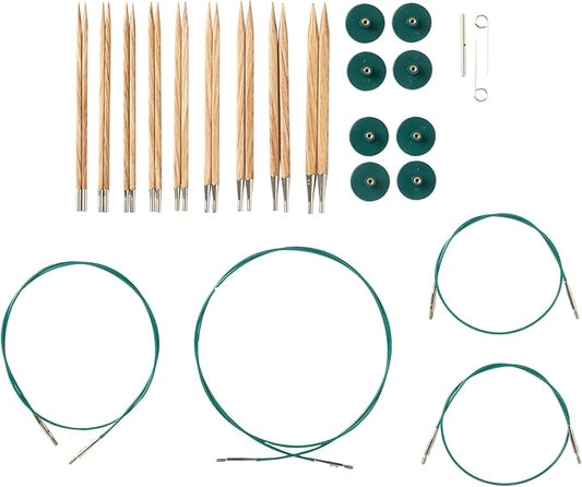 Knit Picks Options Square Wood Interchangeable Knitting Needle Set - US 4-11 (Foursquare Sunstruck)