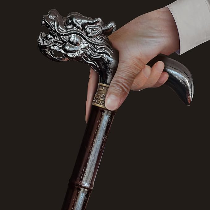 Wooden Cane, Hand Carved High-end Walking Cane for Men and Women, Lightweight Design Support Up to 500lbs Dragon Canes for Seniors, Suitable for Discerning Personal and Gift Use